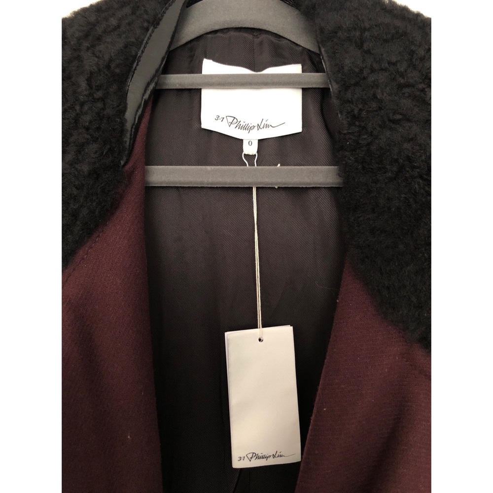 3.1 Phillip Lim Burgundy Shearling Vest - Picture 2 of 4